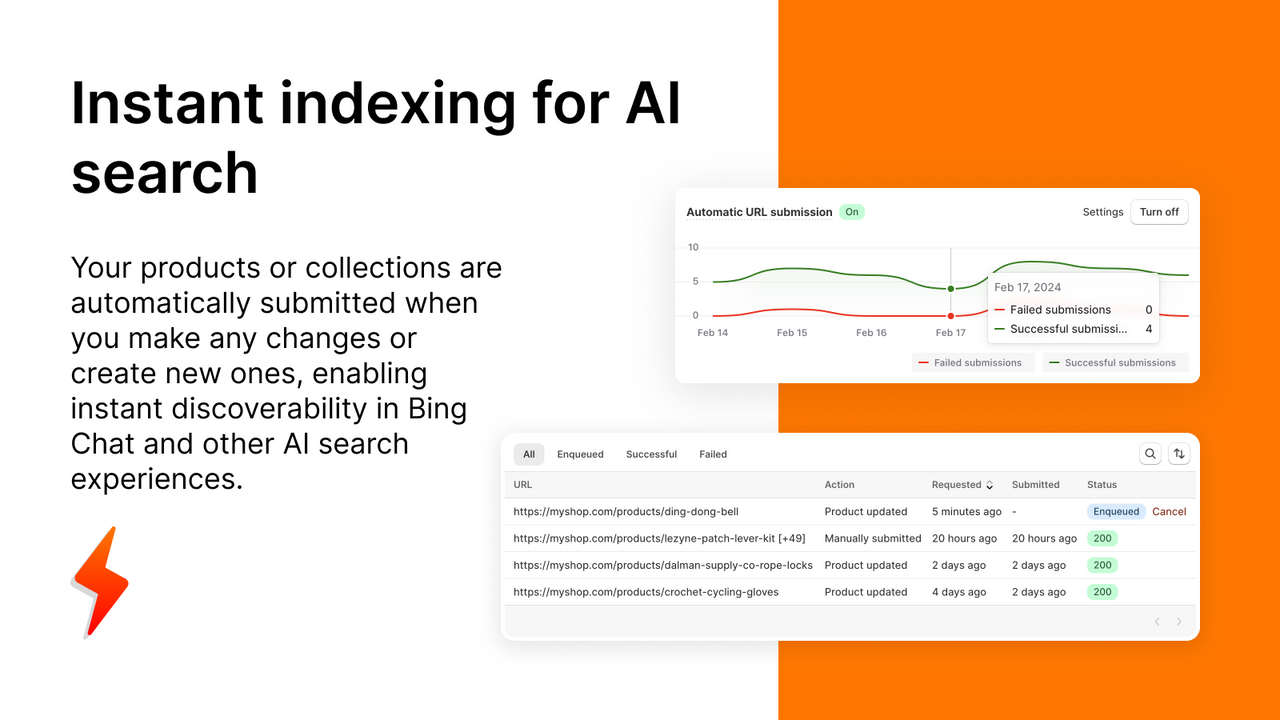 InstaIndex: the IndexNow app | Shopify app by klipp.tech